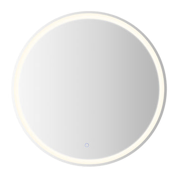 Dane 27 Round Frameless Anti-Fog Aluminum Front/Back-lit Tri-color LED Bathroom Vanity Mirror with Smart Touch Control - JONATHAN Y